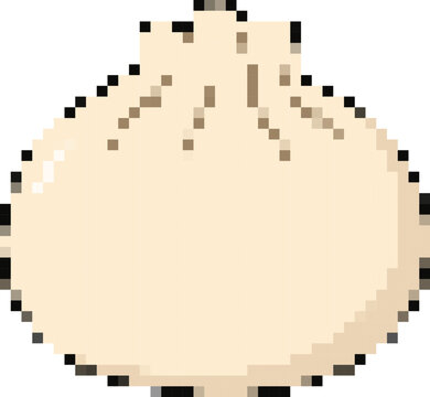 Pixel art dumpling simple retro food icon