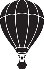 Naklejka premium Hot air balloon, black silhouette, vector icon, travel symbol, adventure logo