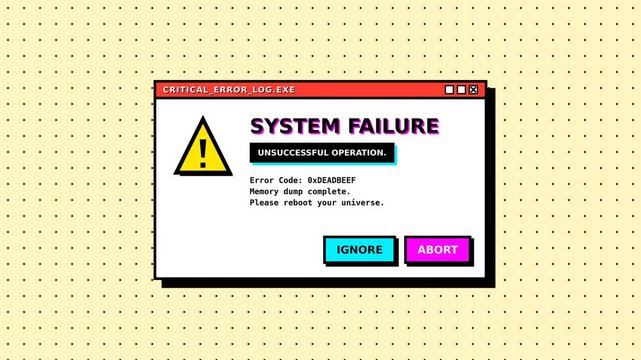 System Failure Warning Message for Digital Problem Resolution Concept