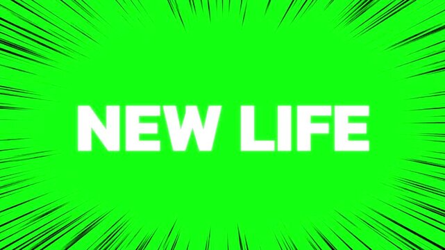 new life fresh start neon sign bright green rays motivational background