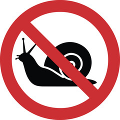 Prohibited snail icon with red circle © Soriyea