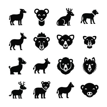 Collection of various animal silhouettes 1.
