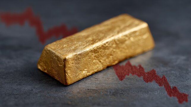 Gold vs falling stock chart contrast, safe haven asset