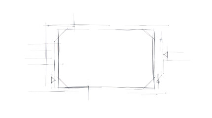 Sketch Architectural Blueprint Frame with Abstract Hand Drawn Design Lines for Technical Concepts © ZeinLens