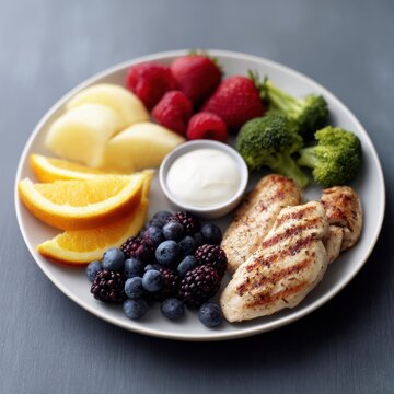 Healthy eating plate with portion control