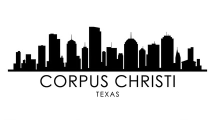 Fototapeta premium Corpus Christi Texas city skyline silhouette isolated on transparent background