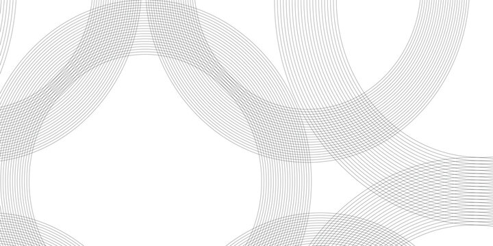 Abstract background with black lines circle and white background design Geometric design with dynamic on white background in concept, wave. circle shapes design.