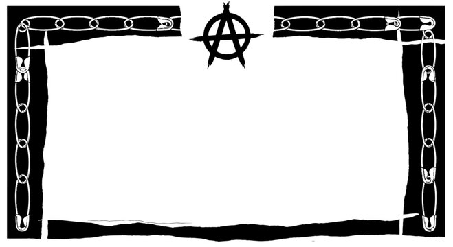 Black chains and anarchy symbol.