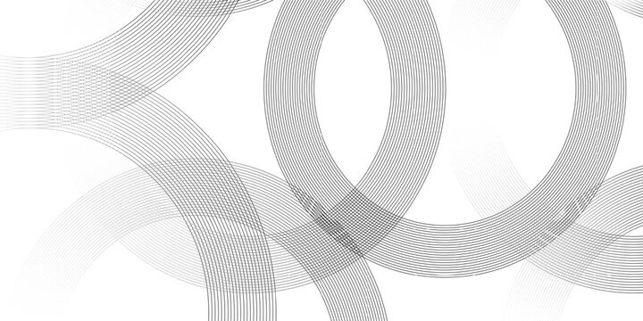 Abstract background with black lines circle and white background design Geometric design with dynamic on white background in concept, wave. circle shapes design.
