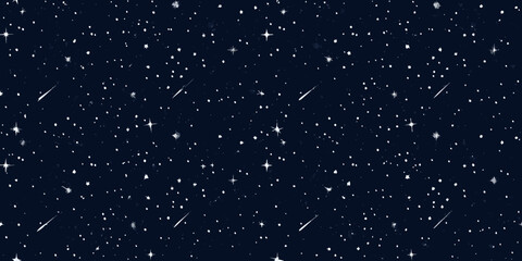 Night sky with stars and shooting stars dark blue background celestial illustration high quality professional © Debashis