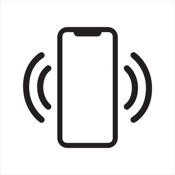 Smartphone mobile phone vibrating or ringing flat vector icon for apps and websites