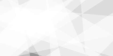 Fototapeta premium Abstract white and gray background with texture pattern, layered geometric triangle shapes and geometric background with overlapping transparent polygon shapes in light gray and white tones .