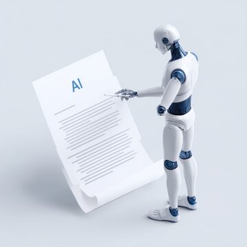 AI content generation system for documents, automated writing and summarization concept