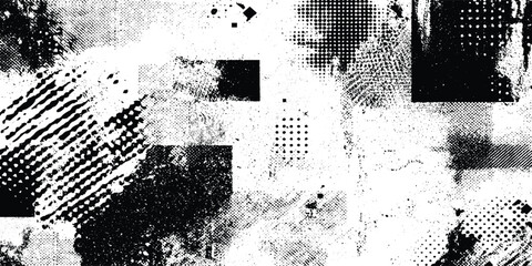 Obraz premium Abstract design with halftone dots background and texture background with a distressed design this vector design are dirty and scratches frame. Dust particle and dust grain texture .