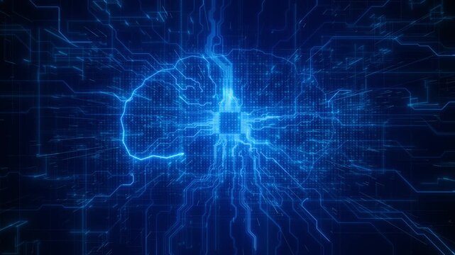Blue digital tunnel background floating panels, code textures, glowing deep tech perspective. AI software intros, cyber security promos, data dashboards, network visuals, futuristic screens, overlays.