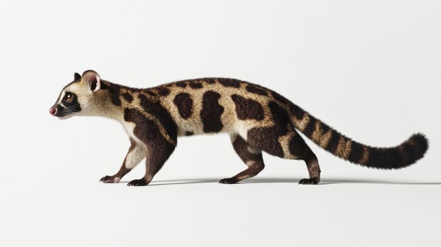 Spotted Genet Animal Isolated on White Background
