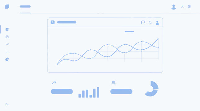 Minimalist Data Analytics Dashboard Interface with Wave Graph Concept
