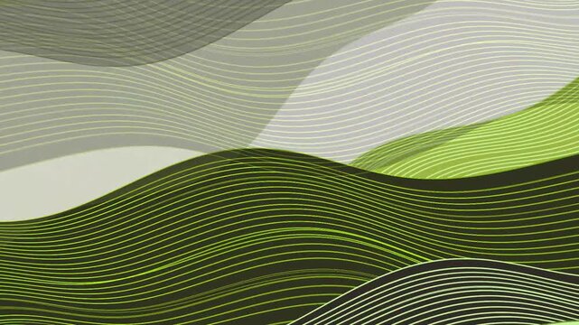 Abstract Minimalist Green and Grey Wavy Landscape Animation