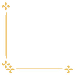 Elegant Gold Fleur de Lis Corner Frame © Caroline Rose