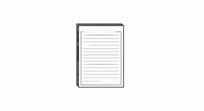 A stack of lined pages on a white background