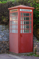 Fototapeta premium Old English Street Telephone Booth