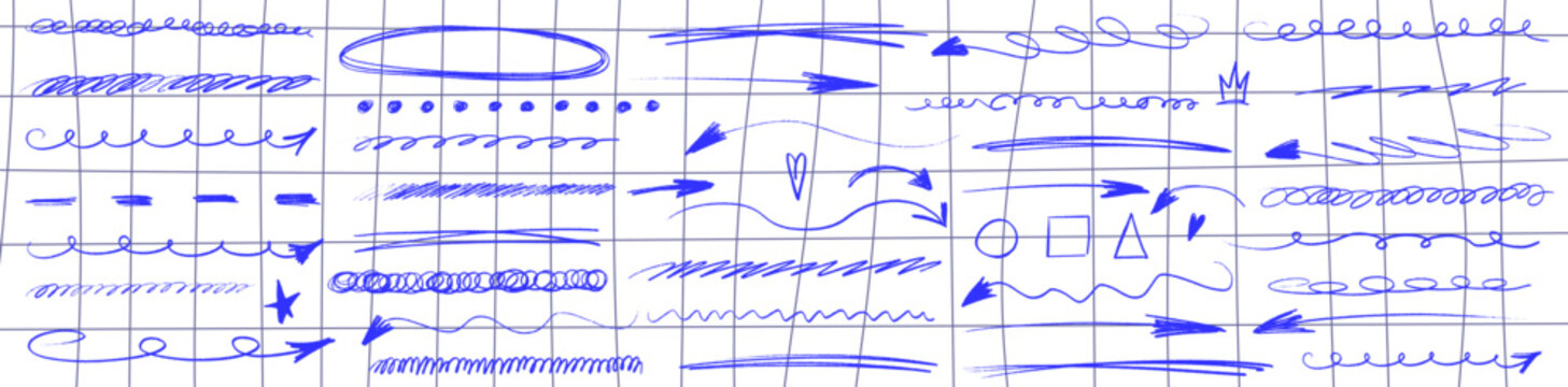 A chalky rough line with crayon texture, graphic effect enhanced by highlight and a repeating arrow.