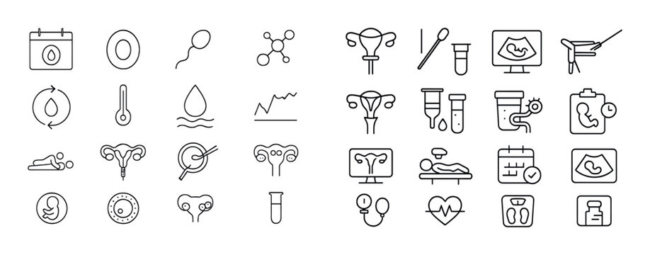 Reproductive icons depicting fertility medical symbols