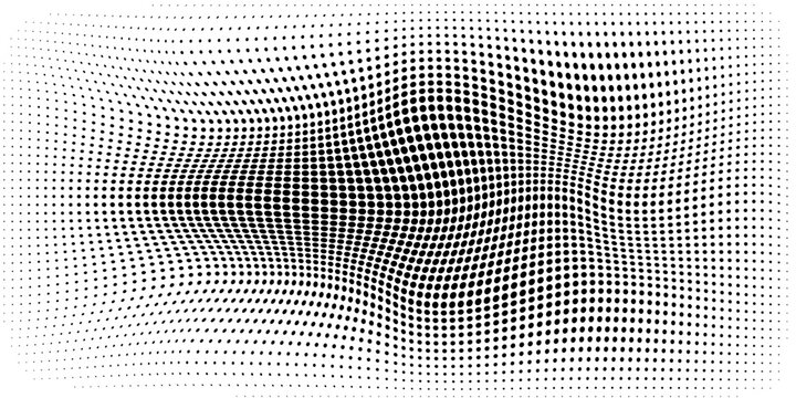 Halftone gradien. Gradien berbintik, menyemprotkan titik halus dan halfton latar belakang titik mulus pola geometrik pola vektor horizontal pola mulus eps 10
