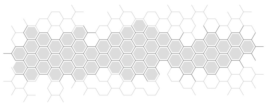 hexagon pattern. Texture bee comb grid. Flat vector illustration isolated on dark background.	