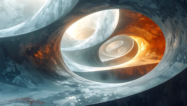 Swirling Vortex of Celestial Bodies Space.