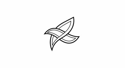 Obraz premium Abstract interlocking shapes resembling a stylized bird or abstract knot