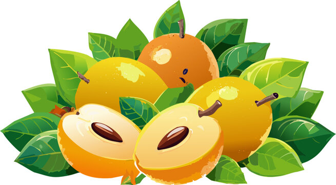 Botanical apple vector for educational purposes
