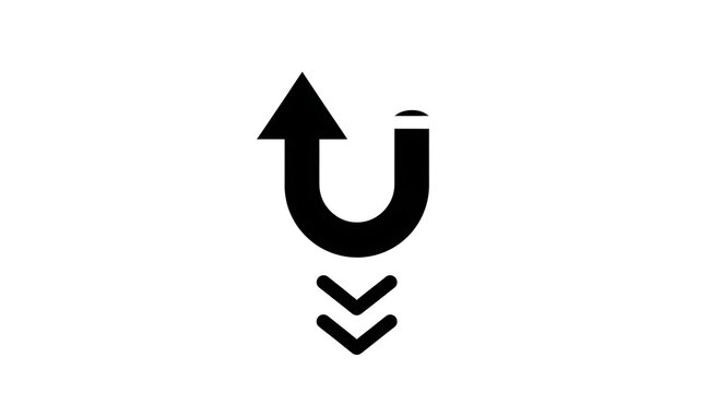 Uturn arrow icon with downward chevron indicators