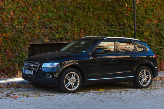 Tbilisi, Georgia, 10.29.2025 Black Audi Q5 Parked Near a House