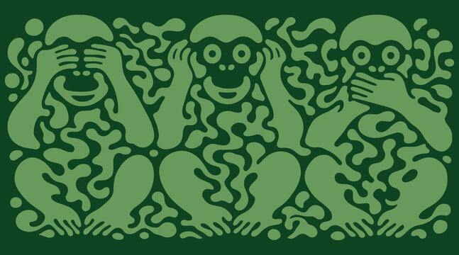 ancient liquid three wise monkey ornament