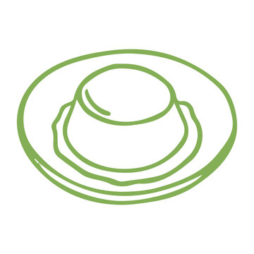 Japanese Caramel Custard Pudding Purin Illustration