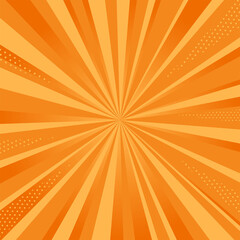 Fototapeta premium Orange radial burst abstract background sunburst rays dynamic backdrop オレンジ 放射線 抽象 背景