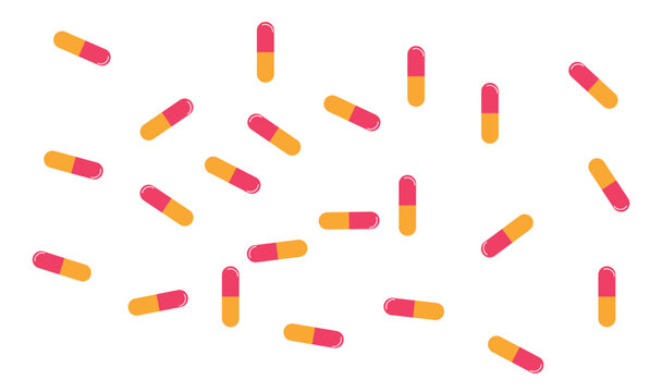 Colorful capsule seamless pattern modern playful abstract pill shape background vector illustration 