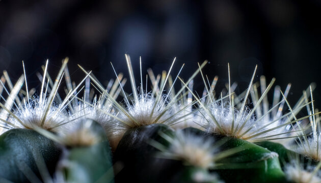 Close-up of Cactus Spines with Woolly Trichomes