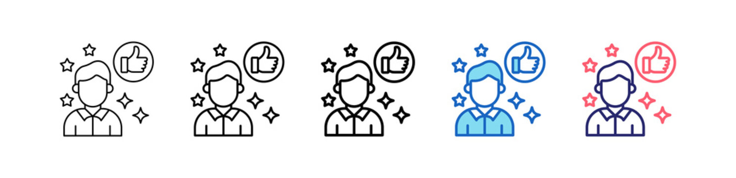 Positive Reinforcement Icon In 5 Different Styles Set Collection.   