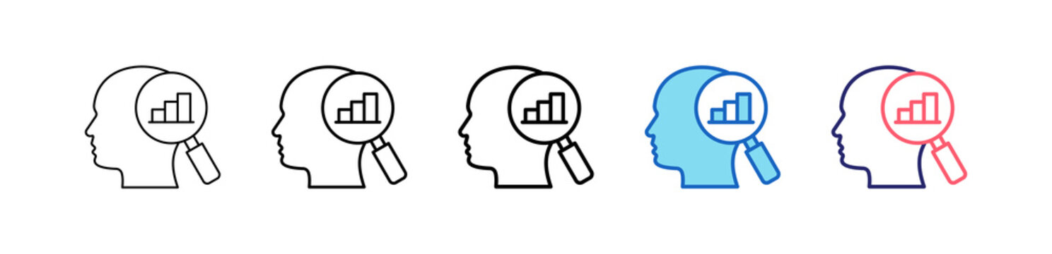 Self Analysis Icon In 5 Different Styles Set Collection.   