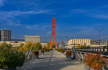 View of Maglivi Bridge from the Kura River Embankment or from Under Its Arches in Tbilisi. Unusual Angle. © Михаил Шорохов