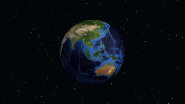 3D Animation Zooming From Space to Ma'an Jordan on Planet Earth