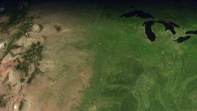 Animated Flight Path Map from Denver USA to Dubai UAE