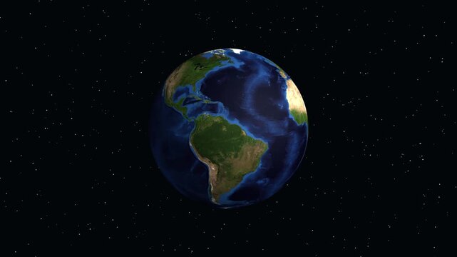 Digital Animation Zooming into Tepic Mexico on a Rotating Earth Globe