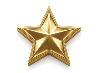 Fototapeta premium 3D Gold Metallic Star Isolated on White Background Cutout