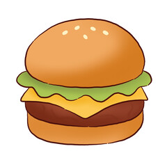 hamburger on vector cartoon  © Xaddar 