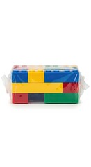 Fototapeta premium Colorful Building Blocks Toy Construction, Childhood, Playtime, Kid's Education, Isolated