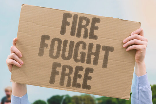 "Fire Fought Free" Volunteer fire services operate on donated time with no pay despite high personal risk and social value. FIRE. VOLUNTEER. SERVICE. RISK. DONATE.