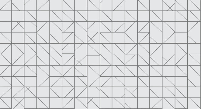 Minimalist abstract background featuring a grid of squares filled with various gray triangles forming a complex geometric pattern across the frame.